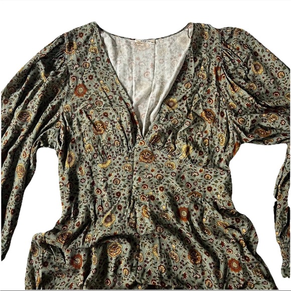 Spell x Free People Lady Untamed Gown XXL Long Sleeve V-Neck Maxi Dress Floral - Picture 6 of 13